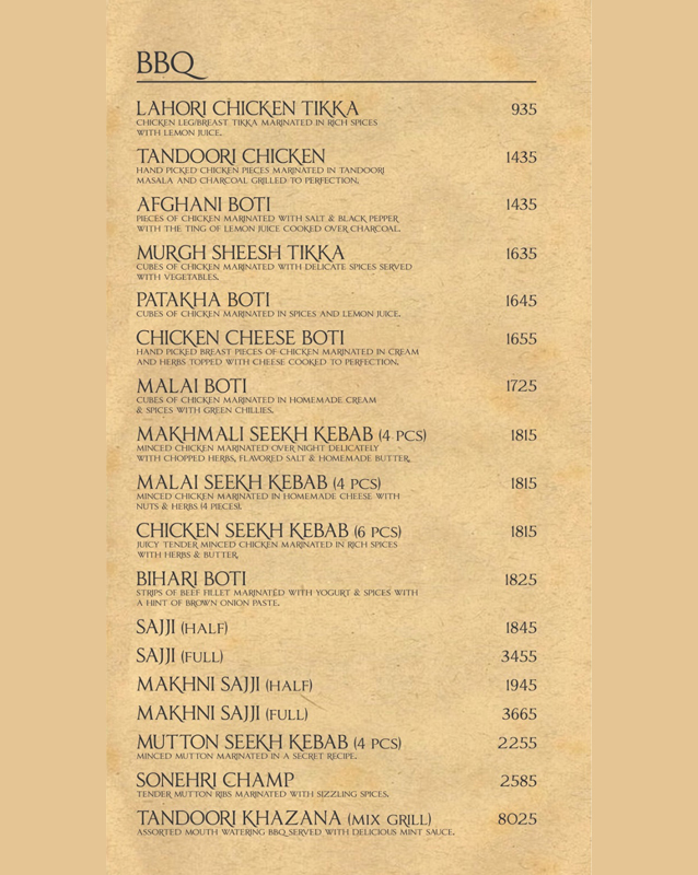 Junoon Restaurant Menu Price