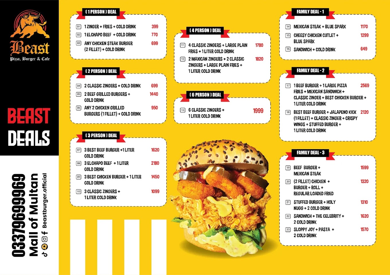 Beast Burger Multan Menu