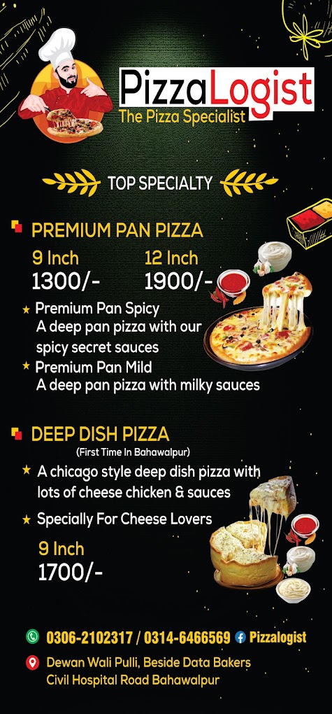 Pizzalogist Bahawalpur Menu