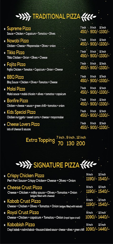 Pizzalogist Bahawalpur Menu